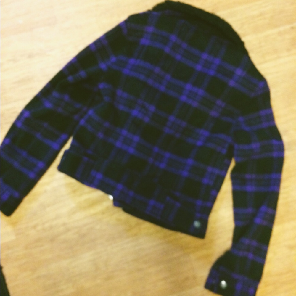 Aeropostale purple/black plaid coat - Picture 2 of 8